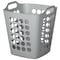 Basicwise Flexible Plastic Laundry Basket - Square Storage Hamper with Side Handles for Easy Carrying QI003857.L.GY - alternate 8