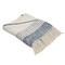 Homeroots 60" X 50" Blue and Off White Woven Cotton Striped Throw Blanket with Fringe 516482 - alternate 1