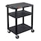 Luxor Utility Cart with Lipped Plastic Shelves, Thermoplastic Resin, 300 lb Load Capacity, 3 Shelves WT34RE - alternate 3
