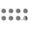 Homeroots Set of Eight Black And White Ceramic And Metal Drawer Pull Knobs, 8PK 544414 - alternate 5