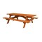 Homeroots 94" Red Solid Wood Outdoor Picnic Table 525001 - alternate 3