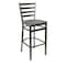 Bfm Seating Lima Ladder Back Barstool - Chestnut Relic Seat - Steel Frame - Clear Coat Finish 2160BCSR-CL - alternate 1