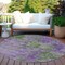 Homeroots 8' Purple And Green Round Abstract Washable Indoor Outdoor Area Rug 609390 - alternate 7