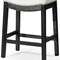 Homeroots 26" White and Black Fabric and Solid Wood Backless Counter Height Bar Chair 632363 - alternate 4