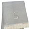 Homeroots 55" X 70" Gray White Herringbone Cotton Blend S Initial Throw Blanket with Tassels Embroidery 655542 - alternate 5