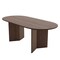 Homeroots 67" Walnut Solid Wood Double Pedestal Base Oval Dining Table 712259 - alternate 1