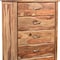 Homeroots 51" Brown Solid Wood Live Edge Five Drawer Standard Chest 552247 - alternate 14