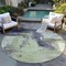 Homeroots 8' Fern Green Gray And Black Round Abstract Washable Indoor Outdoor Area Rug 602959 - alternate 7