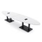 Skutchi Designs Oval Conference Table With Power Unit, 48 in W, 168 in L, White HAR-OVL-48X168-DOU.BK-W960-EBLK - alternate 1