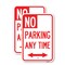 Signmission No Parking Anytime with Bidirectional Arrow, 18'' X 24'' 2 Signs, Heavy Gauge Aluminum, 2PK A-1824-2PACK-23777 - alternate 1