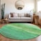Homeroots 8' Green And Mint Green Round Abstract Washable Indoor Outdoor Area Rug 618144 - alternate 6