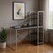 Homeroots 47" Dark Brown and Silver Computer Desk 333399 - alternate 5