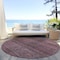 Homeroots 8' Merlot And Gray Round Striped Washable Indoor Outdoor Area Rug 588096 - alternate 7
