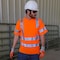 Dome75 Short Sleeve Safety Shirt, ANSI/ISEA 107-2020 Class 2, Polyester, HiVis Orange, 3X DSS1431 - alternate 4