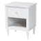 Baxton Studio Roni Modern White Wood 1-Drawer Nightstand with Scalloped Edges 256-14083-ZORO - alternate 1