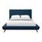 Homeroots Denim Blue Solid Wood Queen Upholstered Linen Bed 544842 - alternate 8