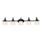 Jonathan Y Virginia 42.8 in. 5-Light Farmhouse Industrial Metal and Seeded Glass LED Vanity Light, Black JYL7903B - alternate 1
