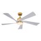 Vaxcel Redmond, 52 in, Satin Brass Ceiling Fan, White Blades, LED, Remote, DC Motor F0138 - alternate 1