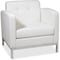 Ave 6 Collection: Wall Street Arm Chair, White Back, 30-1/2 in W 28" L 31" H, Built-in Arms, Leather Seat WST51A-W32 - alternate 1