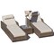 Homeroots 78" Set of Two Brown Indoor Outdoor Chaise Lounge with Beige Cushion, 2PK 372317 - alternate 1