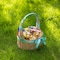 Wickerwise Small Seagrass Wicker Picnic Basket with Handle - Versatile Gift Basket with Blue Ribbon for New QI004720 - alternate 9