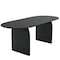 Homeroots 79" Black Solid Wood Sled Base Oval Dining Table 712215 - alternate 1