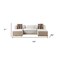 Homeroots Ivory Velvet U Shaped Three Piece Sofa and Chaise Sectional With Toss Pillows 643878 - alternate 8