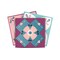Homeroots 8" X 8" Vintage Turq Blush And Mauve Peel And Stick Removable Tiles 390917 - alternate 4