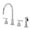 Kingston Brass Double-Handle Widespread Kitchen Faucet with Knurled Handle and Brass Sprayer, Polished Chrome KS8721KNLBS - alternate 1