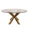 Homeroots 54" Clear and Gold Glass and Metal Cross Leg Base Round Top Dining Table 555133 - alternate 5