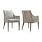 Armen Living Grenada Outdoor Wicker and Aluminum Gray Dining Chair with Beige Cushions - Set of 2 LCGDCHGR - alternate 1