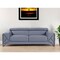 Homeroots 89" Light Blue Italian Leather Sofa With Chrome Legs 476518 - alternate 6