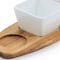 Gibson Elite Gracious Dining 4 Piece Fine Ceramic Tidbit Dish Set with Acacia Wood Base 127272.04 - alternate 6