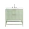 James Martin Vanities Emmeline 36'' Single Vanity, Pistachio w/ 3 CM White Zeus Top D100-V36-PST-3WZ - alternate 1