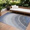 Homeroots 10' X 14' Denim Blue And Navy Blue Abstract Washable Indoor Outdoor Area Rug 577294 - alternate 1