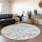 Homeroots 8' Silver And Gray Round Abstract Washable Indoor Outdoor Area Rug 614385 - alternate 7