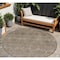 Homeroots 8' Brown And Tan Round Floral Washable Indoor Outdoor Area Rug 605713 - alternate 1