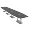 Skutchi Designs Boat Conference Table With Power Unit, 48 in W, 264 in L, Grey HAR-BOT-48x264-DOU-WA7949-ESIL - alternate 1
