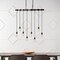 Jonathan Y Rhys 40" 8-Light Vintage Industrial Driftwood Iron LED Linear Chandelier w/Height Adjustable Bulbs, B JYL1330A - alternate 12