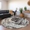 Homeroots 8' Black And Ivory Round Abstract Washable Indoor Outdoor Area Rug 614277 - alternate 8