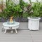 Leisuremod Walbrooke White Patio Conversation, Round Fire Pit with Slats Design & Tank Holder, Light Grey WWS-29-24-57-31-LGR - alternate 7