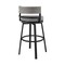 Homeroots 33" Light Gray Metal Swivel Low back Outdoor Bar Height chair with Footrest 490218 - alternate 5