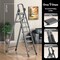 Wrightmaster 7.7 ft. 9-Step Steel Step Ladder, 12 ft. Reach w/Non-Marring Feet 300 lb. Capacity ZoroQHL9BT - alternate 5