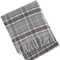 Homeroots 55" X 70" Light Gray And Brown Cotton Blend Woven Plaid Plush Throw Blanket with Fringe 633090 - alternate 4