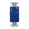 Leviton DPl Dup Rec 15A 125V 1MCtrl Self-Gr Blu 16252-1PB - alternate 1