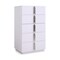 Homeroots 30" White Silver Manufactured Wood + Solid Wood Stainless Steel Five Drawer Chest 491551 - alternate 6