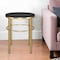 Homeroots 24" Brass And Black Wood And Steel Round End Table 544229 - alternate 1