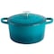 Crockpot Artisan 7 Quart Round Enameled Cast Iron Dutch Oven with Lid in Teal 137374.02 - alternate 1