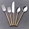 Homeroots Matte Gold Stainless Steel Five Piece Hand Forged Flatware Set 568832 - alternate 5