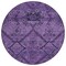 Homeroots 8' Eggplant Purple And Plum Round Floral Washable Indoor Outdoor Area Rug 588890 - alternate 7